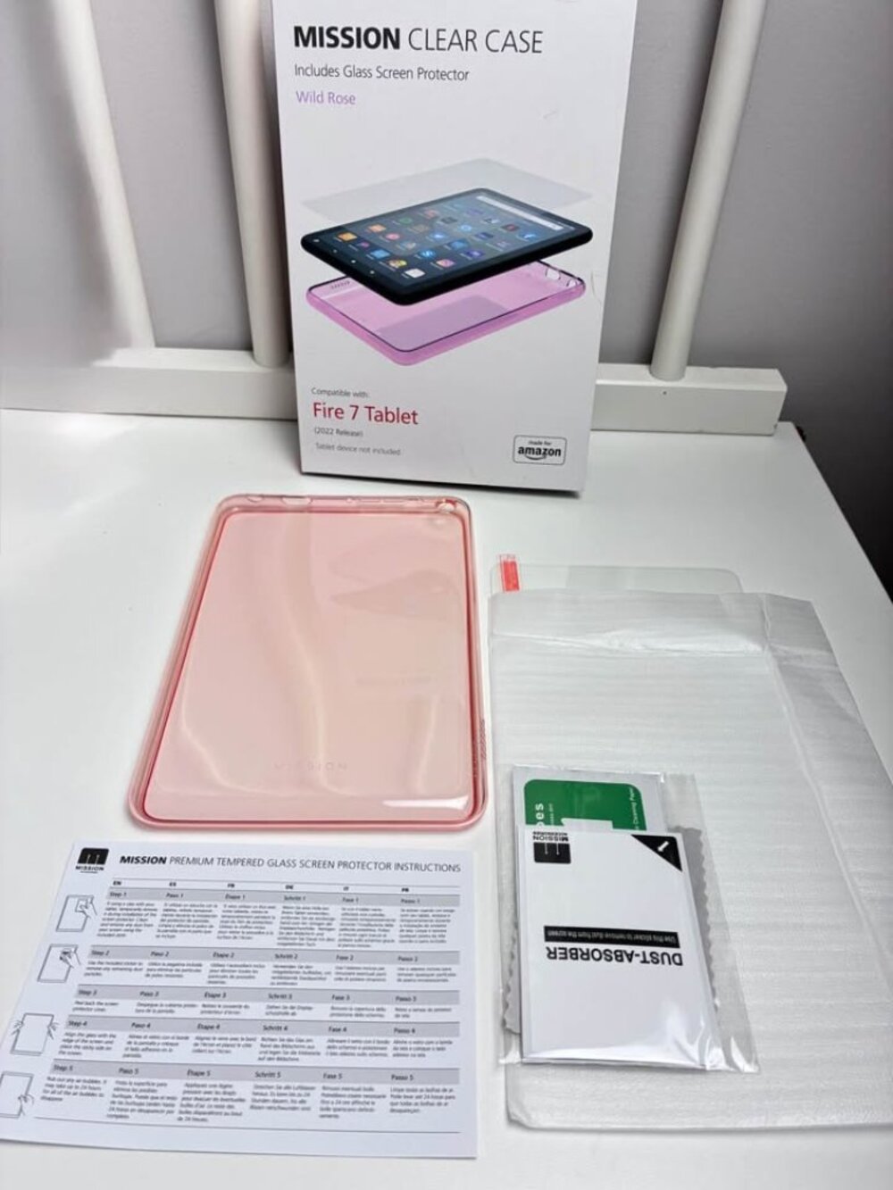 MISSION CLEAR CASE With Glass Screen Protector for Fire 7 Tablet